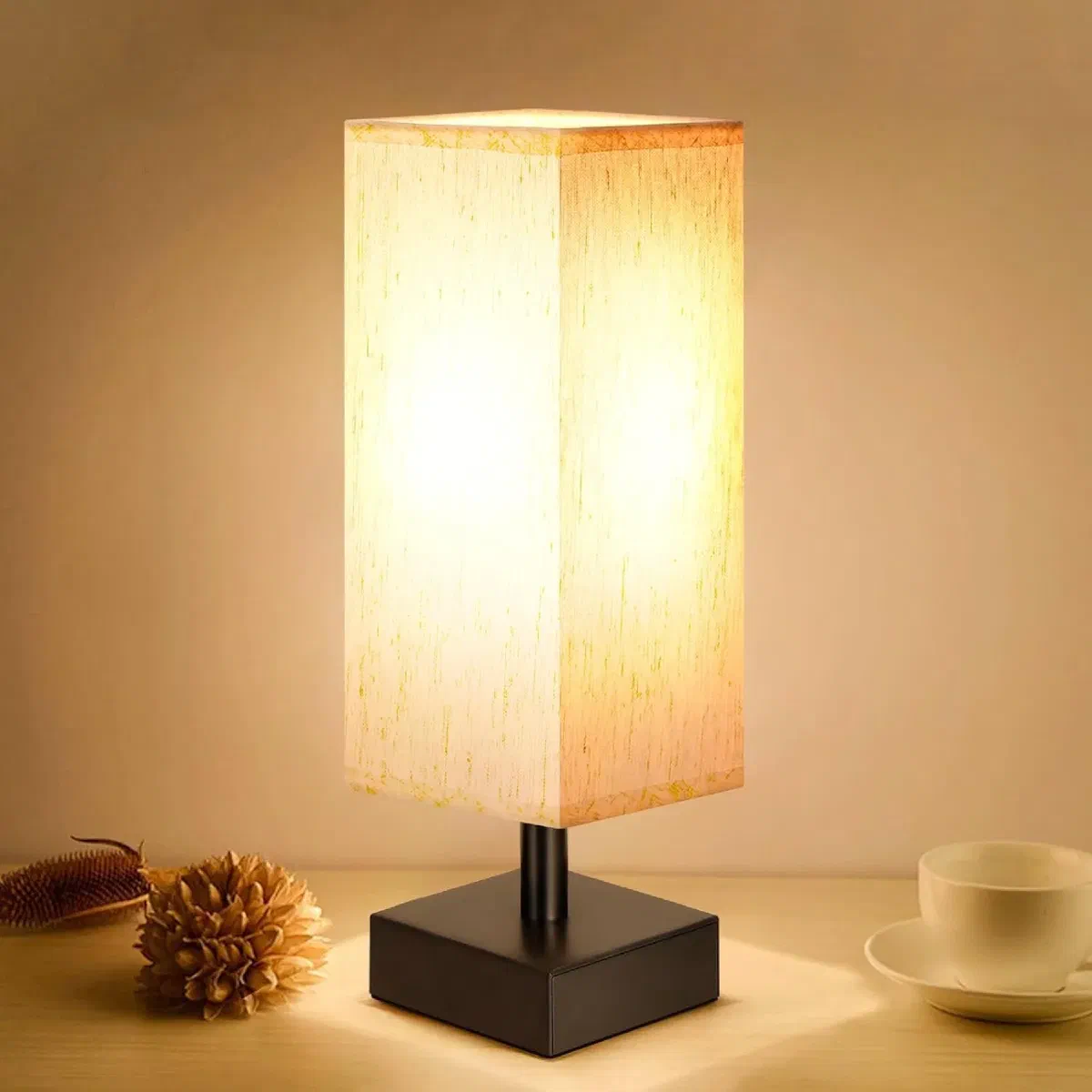 Minimalist opal glass globe lamp compatible with smart bulbs like Philips Hue on nightstand